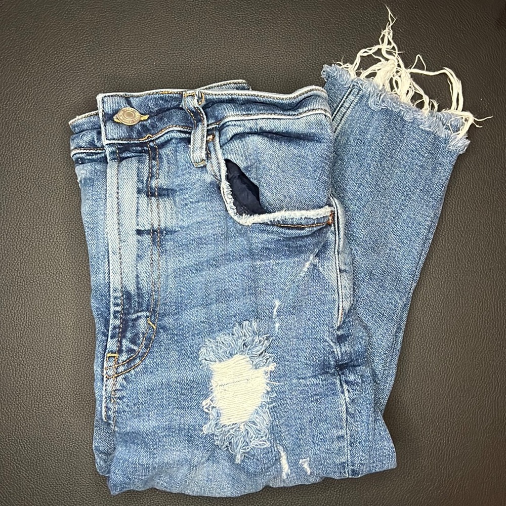 Free People Straight Ripped Jeans